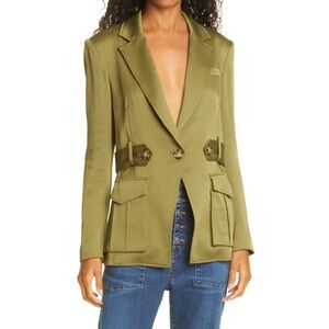 Veronica Beard Myla Dickey Jacket Olive Green Size 0 NWT